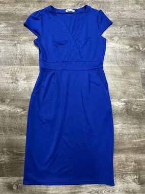 Ceasikery Royal Blue Short Sleeve Dress Size Medium